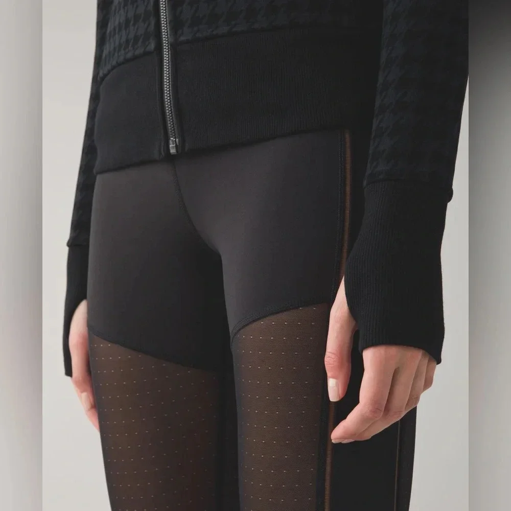 Lululemon Scuba Hoodie II Giant Houndstooth Dip Dye Deep Coal Black/Black Size 2 - Picture 7 of 10